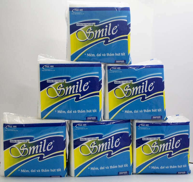 Khăn giấy Smile vuông - Công Ty TNHH Sản Xuất Kinh Doanh Giấy Phúc Anh